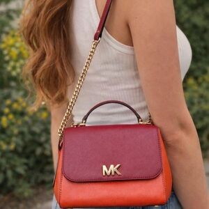 Michael Kors Red and Orange Satchel